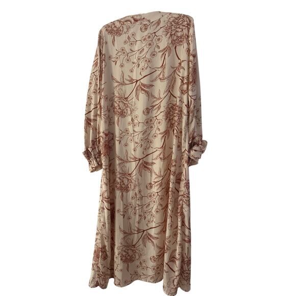 Cover up beach pool resort wear lightweight long sleeve stunning floral print - Picture 5 of 6